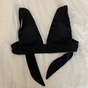 Triangle black ribbed Abercrombie and Fitch bikini top